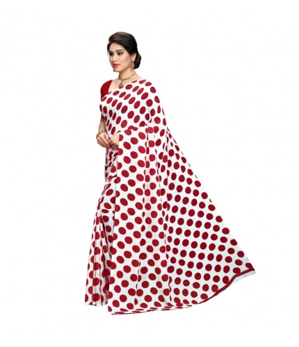 Generic Women's Georgette Printed Saree With Unstitched Blouse 5.5Mtr (W.Red)