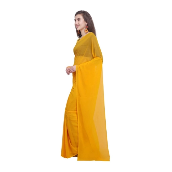 Generic Women's Dyed Solid Saree With Unstitched Blouse 5.5Mtr (Yellow) Generic Women's Dyed Solid Saree With Unstitched Blouse 5.5Mtr (Yellow)