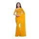 Generic Women's Dyed Solid Saree With Unstitched Blouse 5.5Mtr (Yellow)