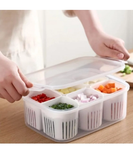 Generic Plastic Food Storage Box With Lid And 6 Compartments Generic Plastic Food Storage Box With Lid And 6 Compartments