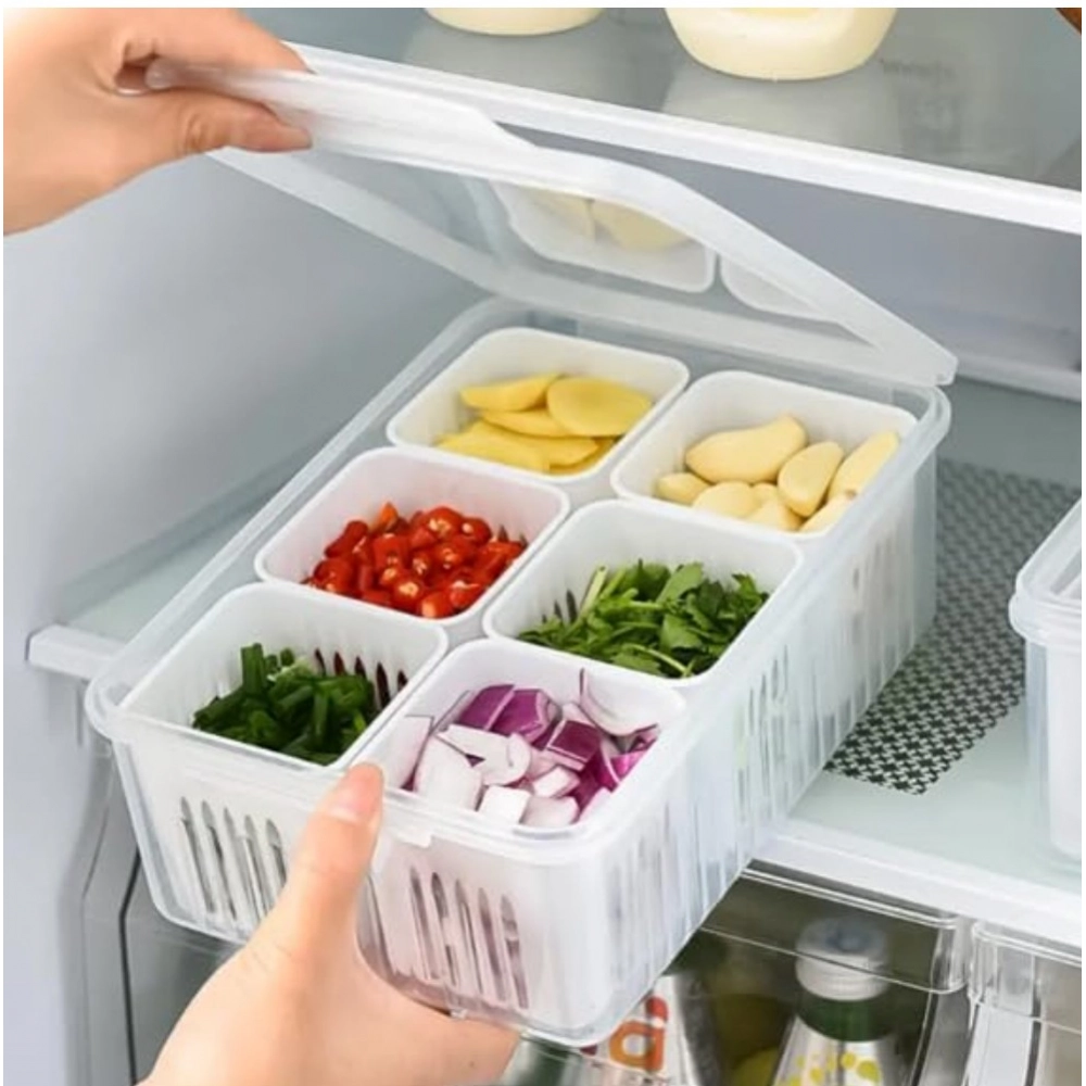 Generic Plastic Food Storage Box With Lid And 6 Compartments Generic Plastic Food Storage Box With Lid And 6 Compartments