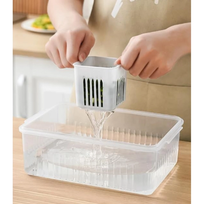 Plastic Food Storage Box With Lid And 6 Compartments 