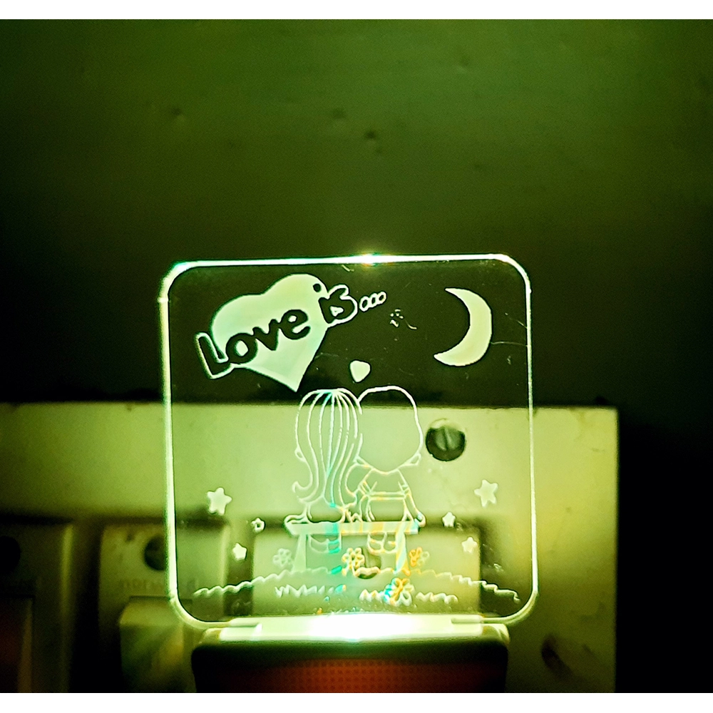 Generic Love Is With Half Moon AC Adapter Night Lamp Generic Love Is With Half Moon AC Adapter Night Lamp