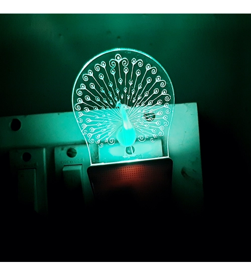 Generic Classic Peacock AC Adapter Night Lamp
