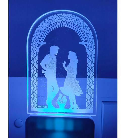 Generic Romantic Love Couple AC Adapter Night Lamp