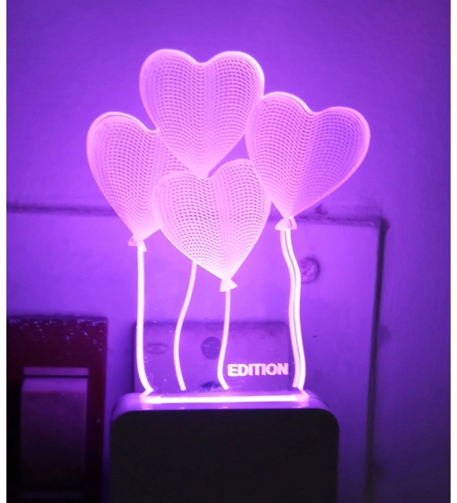 Generic Heart Balloons AC Adapter Night Lamp