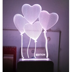 Generic Heart Balloons AC Adapter Night Lamp