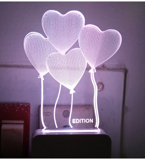 Generic Heart Balloons AC Adapter Night Lamp