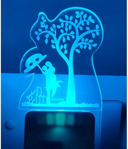 Generic Romantic Couple Under Tree AC Adapter Night Lamp