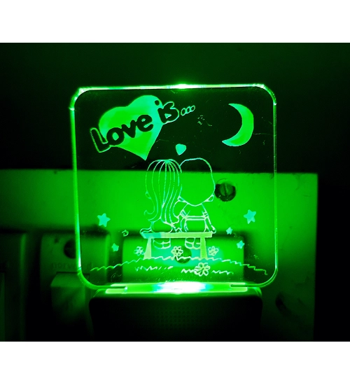 Generic Love Is With Half Moon AC Adapter Night Lamp