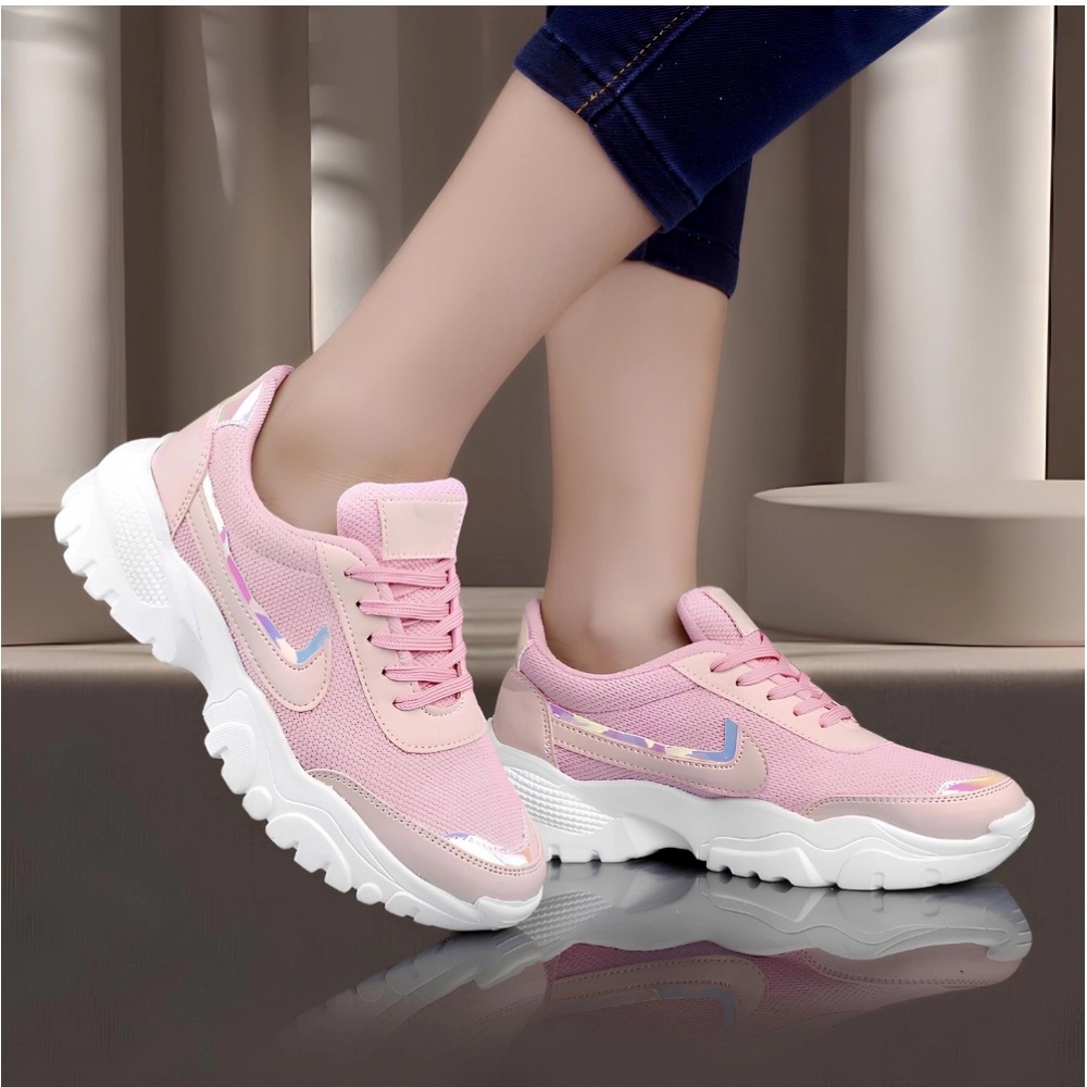 Generic Women's Casual Mesh Printed Lace-Ups Shoes (Pink) Generic Women's Casual Mesh Printed Lace-Ups Shoes (Pink)