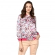 Generic Women's Satin Floral 3/4th Sleeve Jacket (Multicolor) Generic Women's Satin Floral 3/4th Sleeve Jacket (Multicolor)