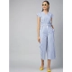 Generic Women's Cotton-Polyester Blend Striped Short Sleeve Jumpsuit (Blue) Generic Women's Cotton-Polyester Blend Striped Short Sleeve Jumpsuit (Blue)
