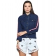 Generic Women's Denim Taping Long Sleeve Jacket (Blue) Generic Women's Denim Taping Long Sleeve Jacket (Blue)