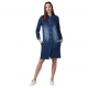 Generic Women's Denim Washed Long Sleeve Jacket (Navy Blue) Generic Women's Denim Washed Long Sleeve Jacket (Navy Blue)