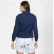Generic Women's Denim Taping Long Sleeve Jacket (Blue) Generic Women's Denim Taping Long Sleeve Jacket (Blue)