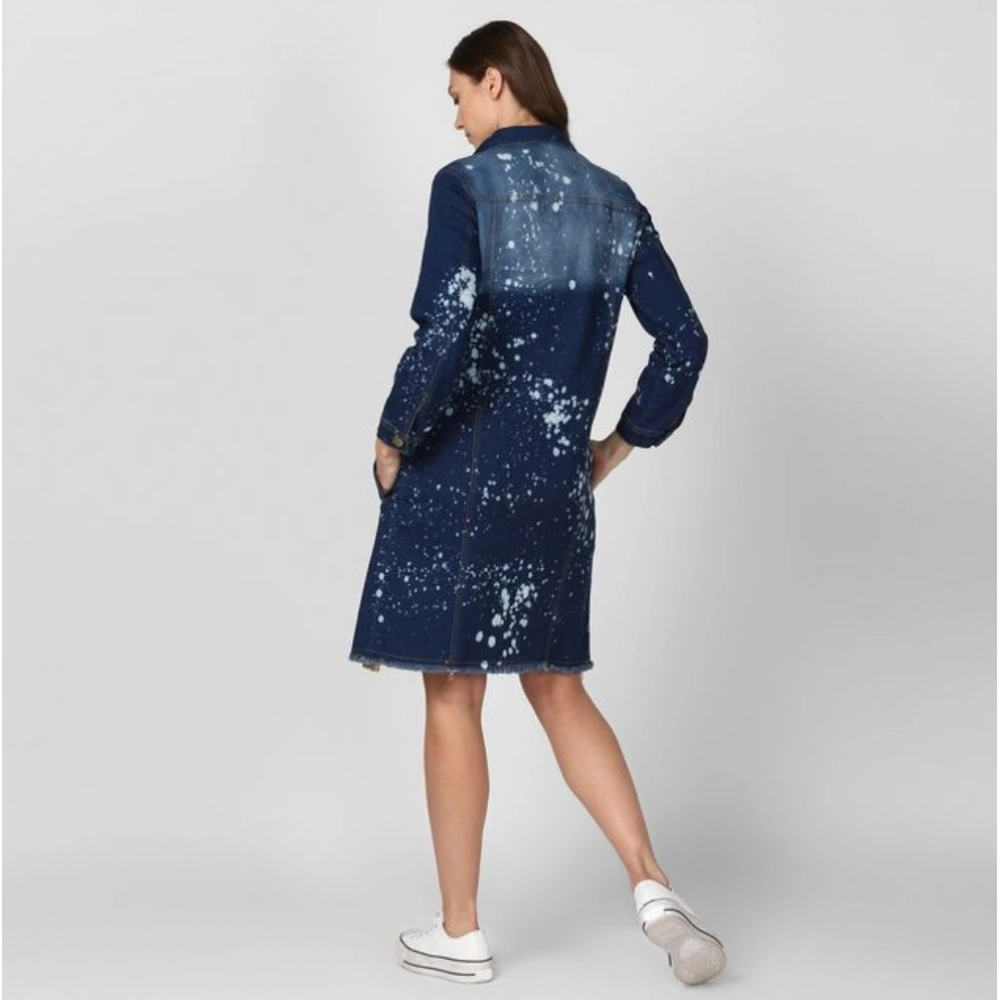Generic Women's Denim Washed Long Sleeve Jacket (Blue) Generic Women's Denim Washed Long Sleeve Jacket (Blue)