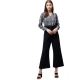 Generic Women's Rayon Animal Print Short Sleeve Jumpsuit (Black)