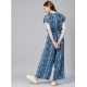Generic Women's Rayon Tie & Dye Short Sleeve Jumpsuit (Blue) Generic Women's Rayon Tie & Dye Short Sleeve Jumpsuit (Blue)