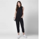 Generic Women's Denim Solid Sleeveless Jumpsuit (Black) Generic Women's Denim Solid Sleeveless Jumpsuit (Black)