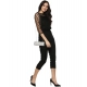 Generic Women's Polyester Self Design 3/4th Sleeve Jumpsuit (Black) Generic Women's Polyester Self Design 3/4th Sleeve Jumpsuit (Black)