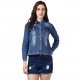 Generic Women's Denim Hand Painted Long Sleeve Jacket (Blue) Generic Women's Denim Hand Painted Long Sleeve Jacket (Blue)