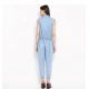 Generic Women's Denim Solid Sleeveless Jumpsuit (Blue) Generic Women's Denim Solid Sleeveless Jumpsuit (Blue)