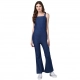 Generic Women's Denim Solid Shoulder Straps Jumpsuit (Blue) Generic Women's Denim Solid Shoulder Straps Jumpsuit (Blue)