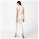 Generic Women's Polyester Embellished Sleeveless Jumpsuit (White) Generic Women's Polyester Embellished Sleeveless Jumpsuit (White)