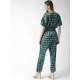 Generic Women's Polyester Polka Half Sleeve Jumpsuit (Green) Generic Women's Polyester Polka Half Sleeve Jumpsuit (Green)