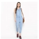 Generic Women's Denim Solid Sleeveless Jumpsuit (Blue) Generic Women's Denim Solid Sleeveless Jumpsuit (Blue)