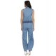 Generic Women's Denim Solid Sleeveless Jumpsuit (Blue) Generic Women's Denim Solid Sleeveless Jumpsuit (Blue)