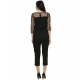 Generic Women's Polyester Self Design 3/4th Sleeve Jumpsuit (Black) Generic Women's Polyester Self Design 3/4th Sleeve Jumpsuit (Black)