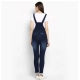 Generic Women's Denim Distressed Dungaree Pant (Blue) Generic Women's Denim Distressed Dungaree Pant (Blue)
