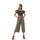 Generic Women's Denim Solid Balloon Sleeve Jumpsuit (Black) Generic Women's Denim Solid Balloon Sleeve Jumpsuit (Black)