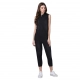 Generic Women's Denim Solid Sleeveless Jumpsuit (Black) Generic Women's Denim Solid Sleeveless Jumpsuit (Black)