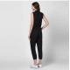 Generic Women's Denim Solid Sleeveless Jumpsuit (Black) Generic Women's Denim Solid Sleeveless Jumpsuit (Black)