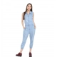 Generic Women's Denim Solid Sleeveless Jumpsuit (Blue) Generic Women's Denim Solid Sleeveless Jumpsuit (Blue)