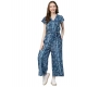 Generic Women's Rayon Tie & Dye Short Sleeve Jumpsuit (Blue) Generic Women's Rayon Tie & Dye Short Sleeve Jumpsuit (Blue)