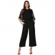 Generic Women's Polyester Solid Half Sleeve Jumpsuit (Black) Generic Women's Polyester Solid Half Sleeve Jumpsuit (Black)
