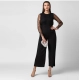 Generic Women's Polyester Embellished Long Sleeve Jumpsuit (Black) Generic Women's Polyester Embellished Long Sleeve Jumpsuit (Black)