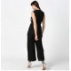 Generic Women's Polyester Embroidered Sleeveless Jumpsuit (Black) Generic Women's Polyester Embroidered Sleeveless Jumpsuit (Black)