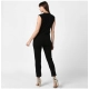 Generic Women's Polyester Embellished Sleeveless Jumpsuit (Black) Generic Women's Polyester Embellished Sleeveless Jumpsuit (Black)