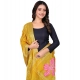 Generic Women's chanderi silk  Printed Dupatta (Yellow, Length: 2 Mtr)