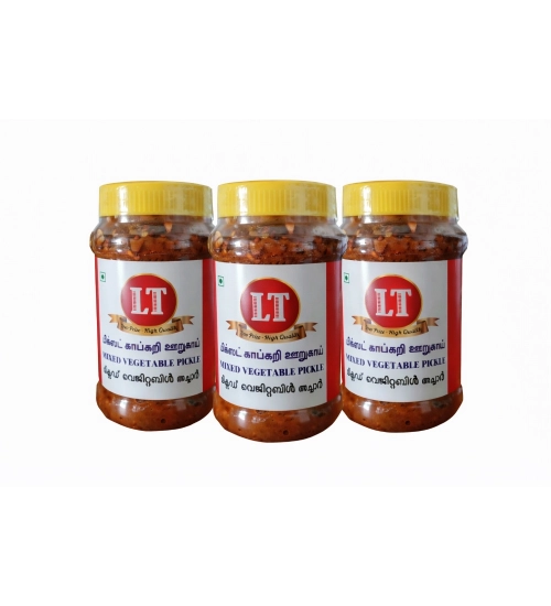 Generic Pack of_3 300GM LT Mixed Veg Pickle Traditional Digestive Side Dish (Red)