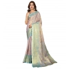 Generic Women's Jacquard Saree With Unstitched Blouse 5.5Mtr (Multicolor)