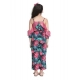 Generic Girl's Polyester Floral Cold Shoulder Jumpsuit (Pink) Generic Girl's Polyester Floral Cold Shoulder Jumpsuit (Pink)