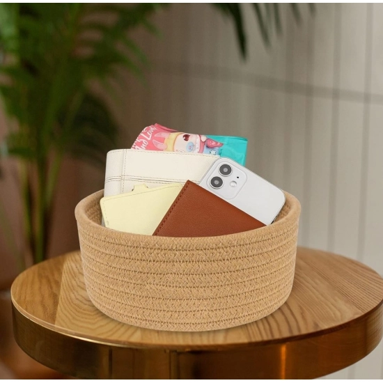 Generic Cotton 8x3 Inch Round 1 Pcs Bedside Organizer With Out Lid (Beige) Generic Cotton 8x3 Inch Round 1 Pcs Bedside Organizer With Out Lid (Beige)