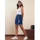 Generic Women's Denim Lycra Solid Button Skirt (Blue) Generic Women's Denim Lycra Solid Button Skirt (Blue)