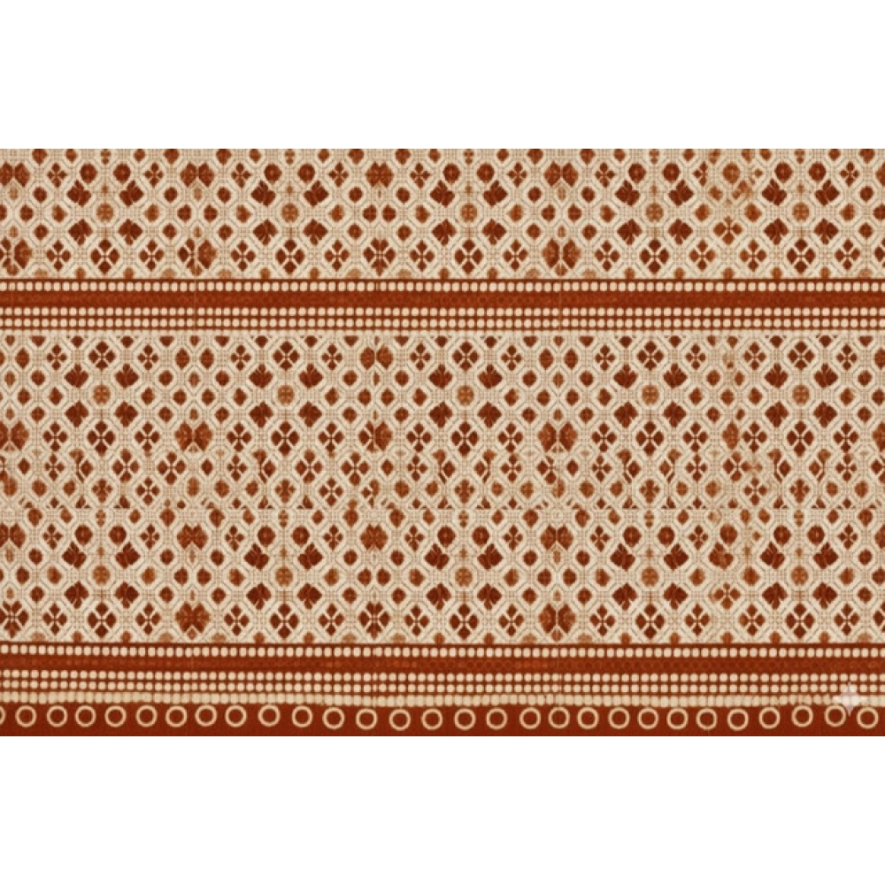 Generic Fleece Geometric Double Polar Warm Bedsheet with 2 Pillow Cover (Orange)